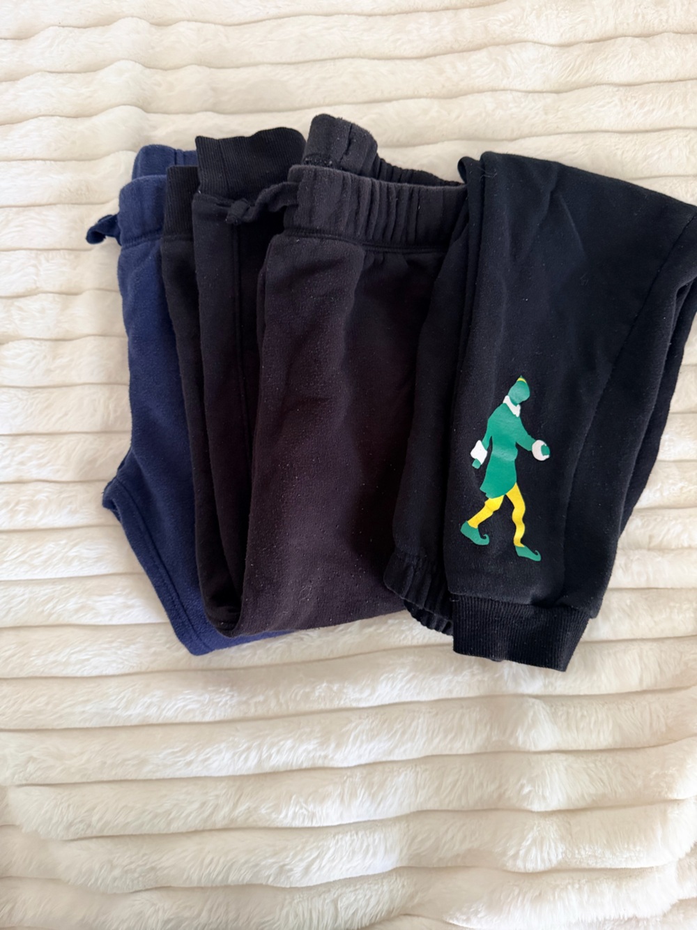 jumping beans Black Sweatpants with Green & Yellow Graphic Elf